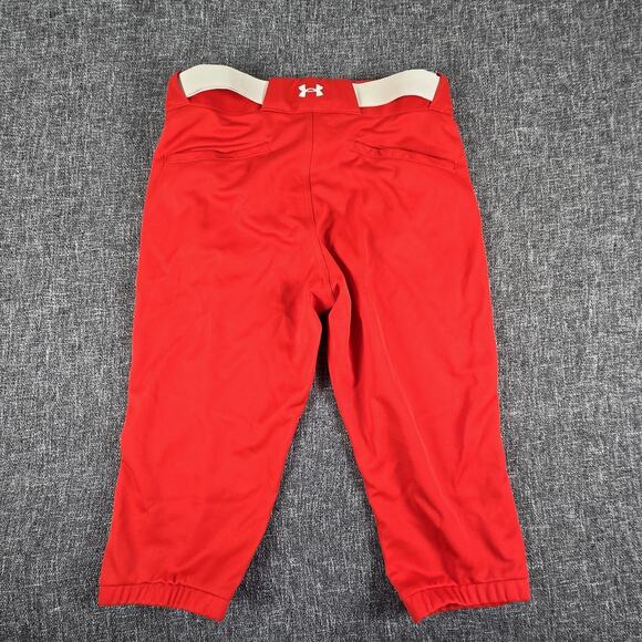 Under Armour Softball Pants Women's Red Size M Belted - Picture 2 of 6
